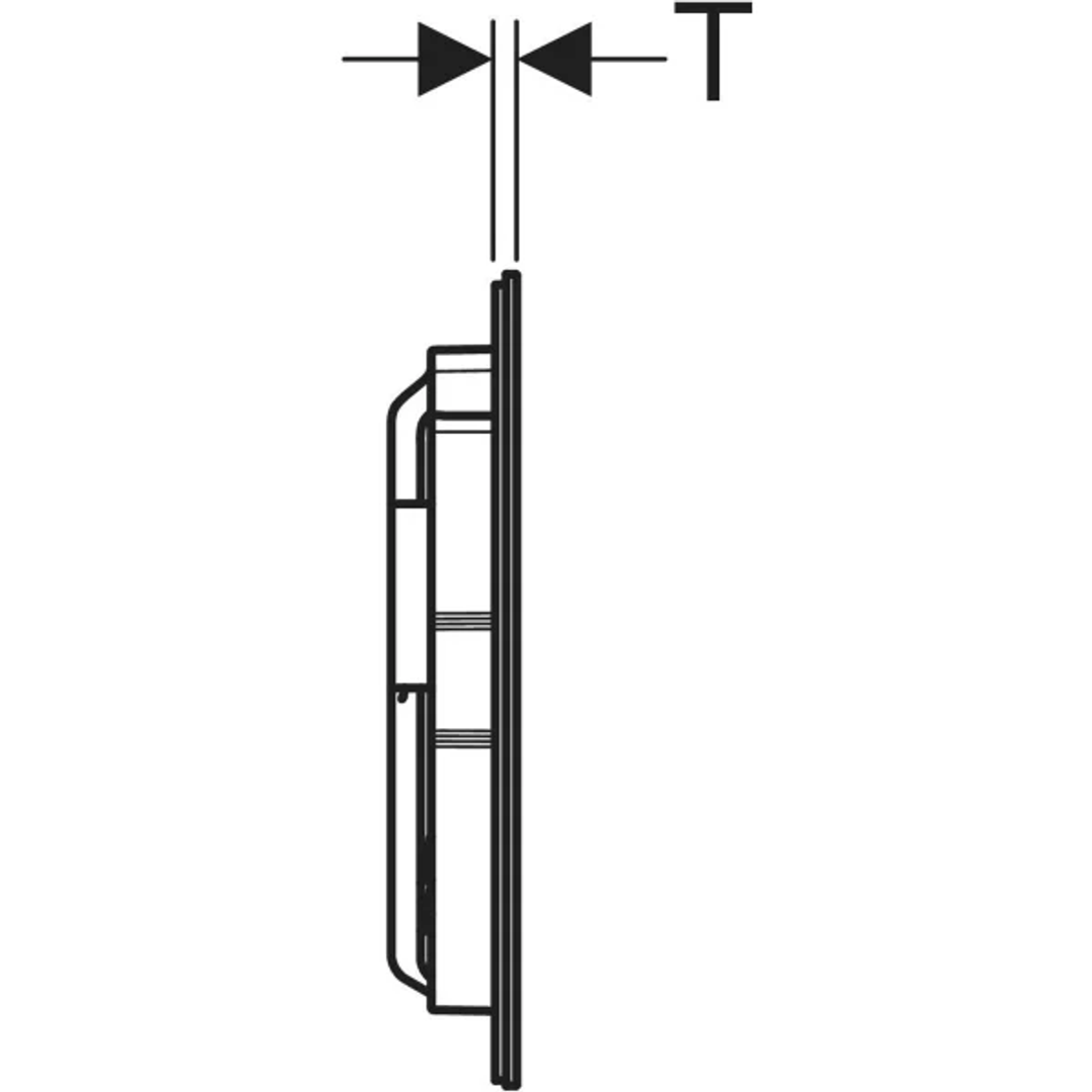Geberit Sigma40 D/F Button & Access Plate Square Black Chrome Stainless Steel Brushed 115.629.Qd.1