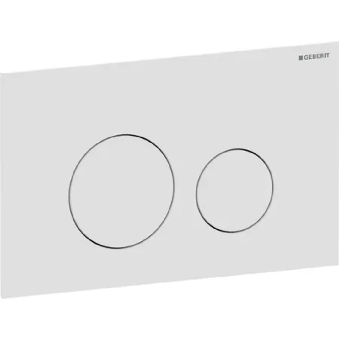 Geberit Sigma40 D/F Button & Access Plate Round White Matt Painted Stainless Steel 115.628.Jt.1