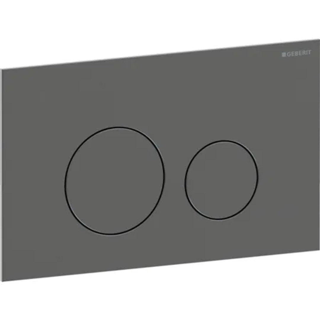 Geberit Sigma40 D/F Button & Access Plate Round Black Chrome Stainless Steel Brushed 115.628.Qd.1
