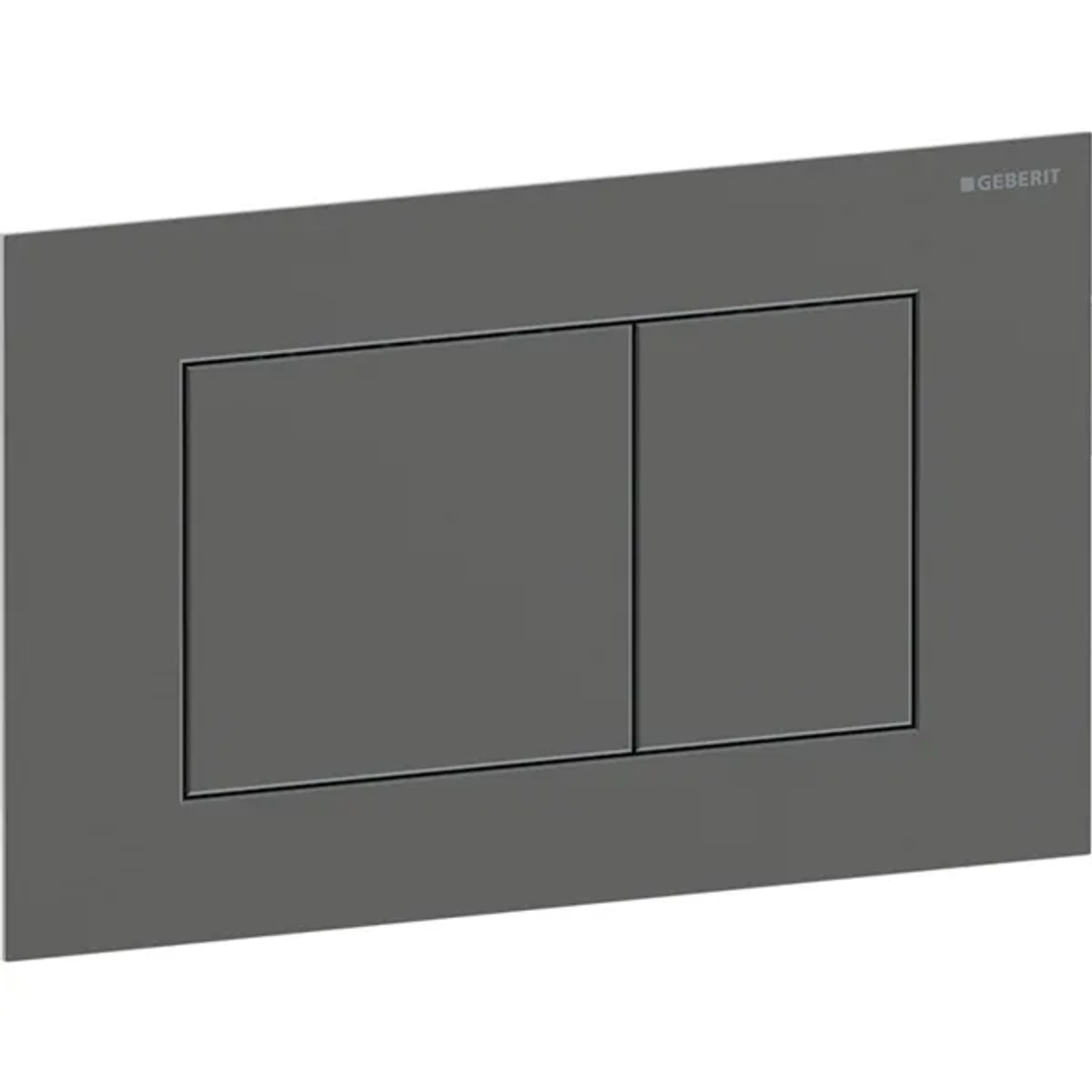 Geberit Sigma40 D/F Button & Access Plate Square Black Chrome Stainless Steel Brushed 115.629.Qd.1