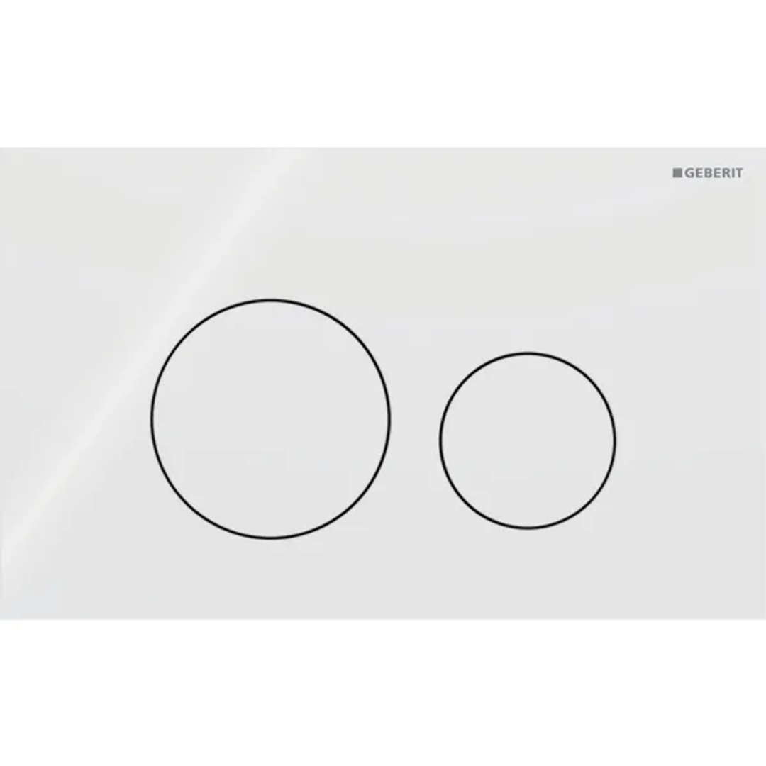 Geberit Sigma40 D/F Button & Access Plate Round White Glass 115.628.Si.1
