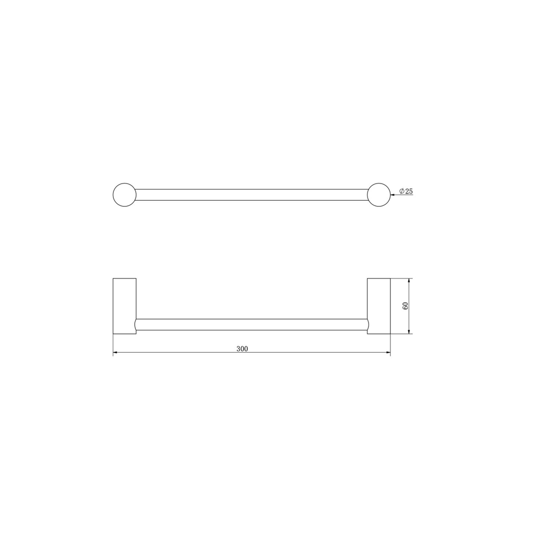 Linsol Dotti Hand Towel Rail Brushed Brass