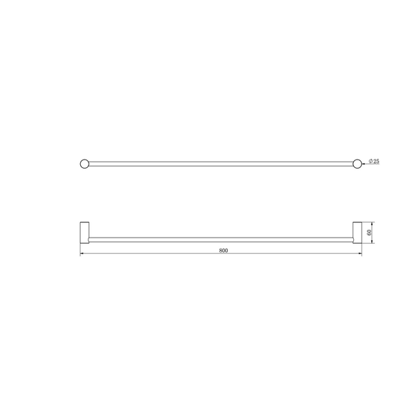 Linsol Dotti 800Mm Single Towel Rail Chrome