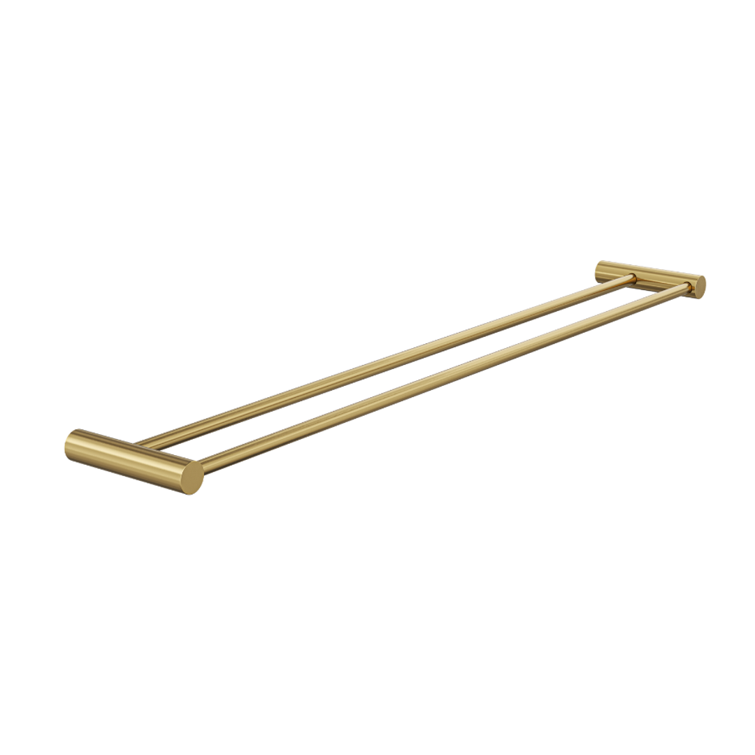 Linsol Dotti 800Mm Double Towel Rail Brushed Brass