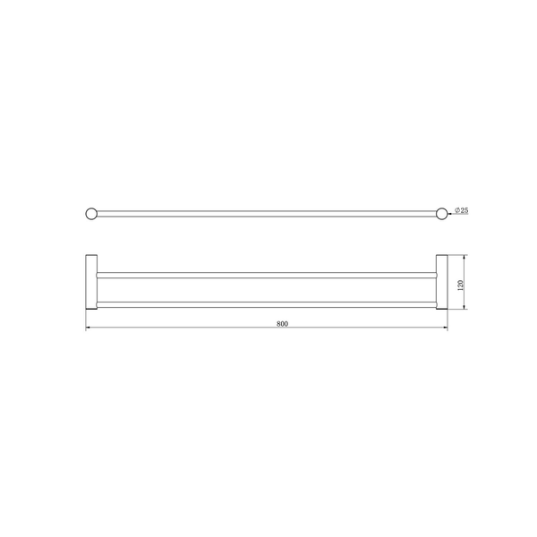 Linsol Dotti 800Mm Double Towel Rail Chrome
