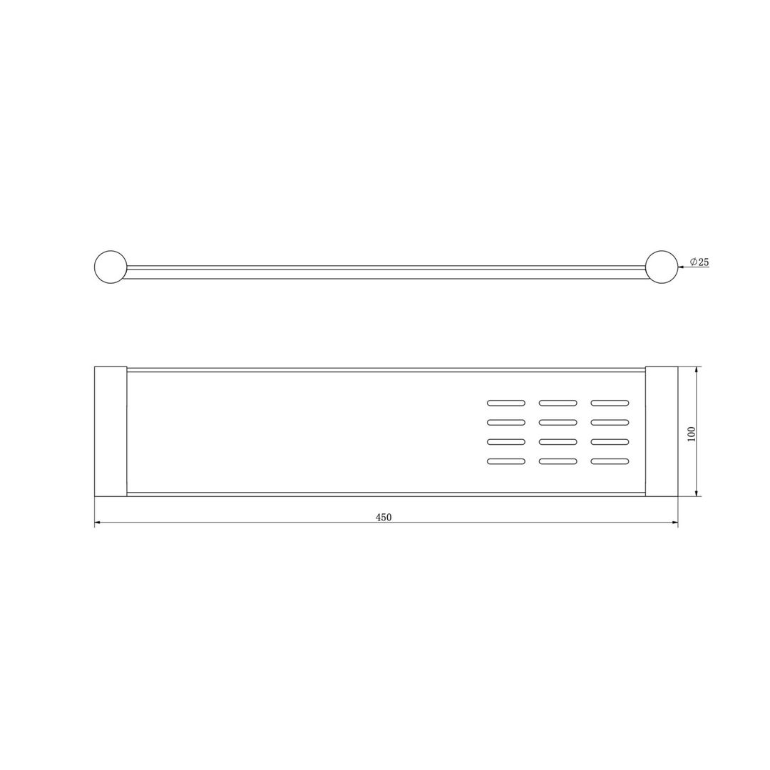 Linsol Dotti Metal Shelf With Soap Dish Brushed Nickel