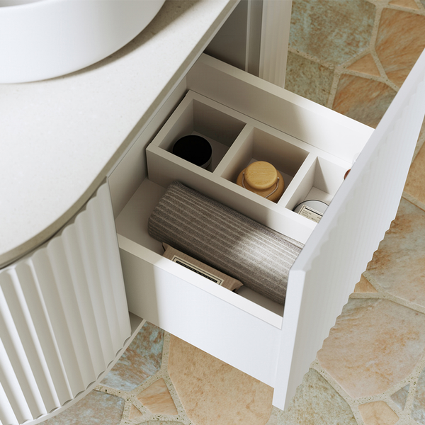 Fienza Drawer Organiser For Empire 900 Pill Cabinet White Small 322X124X80mm 1 Pce