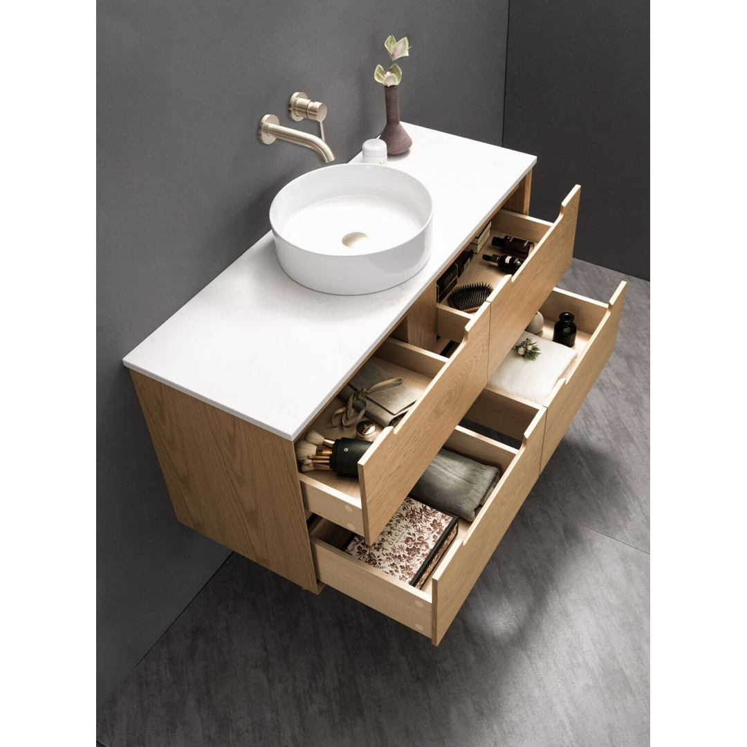Noveen Elwood 1200Mm Wall Hung Vanity Cabinet Only Natural Sierra Oak