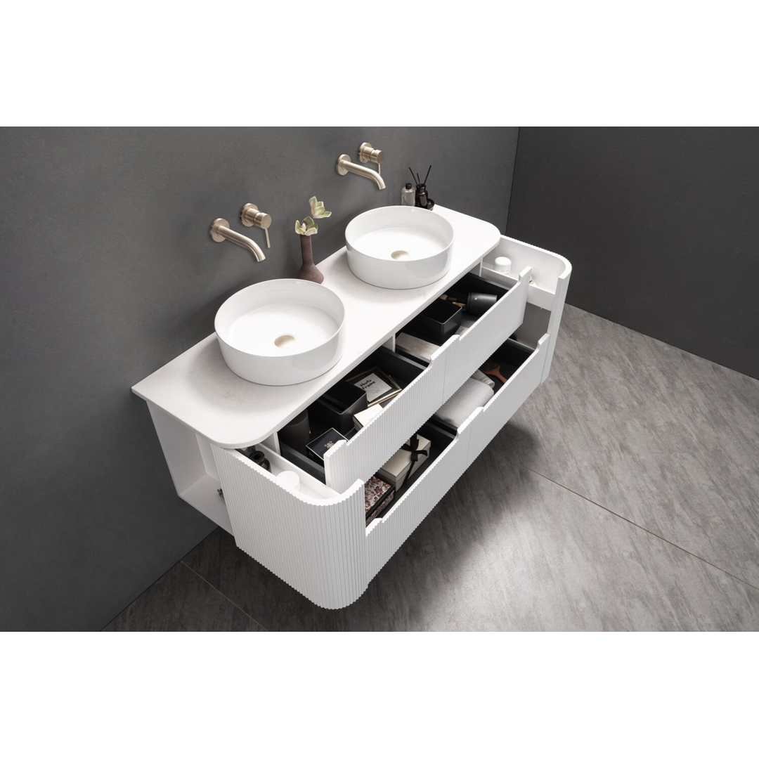 Noveen Almere 1500Mm Wall Hung Vanity Pristine White Alpine White