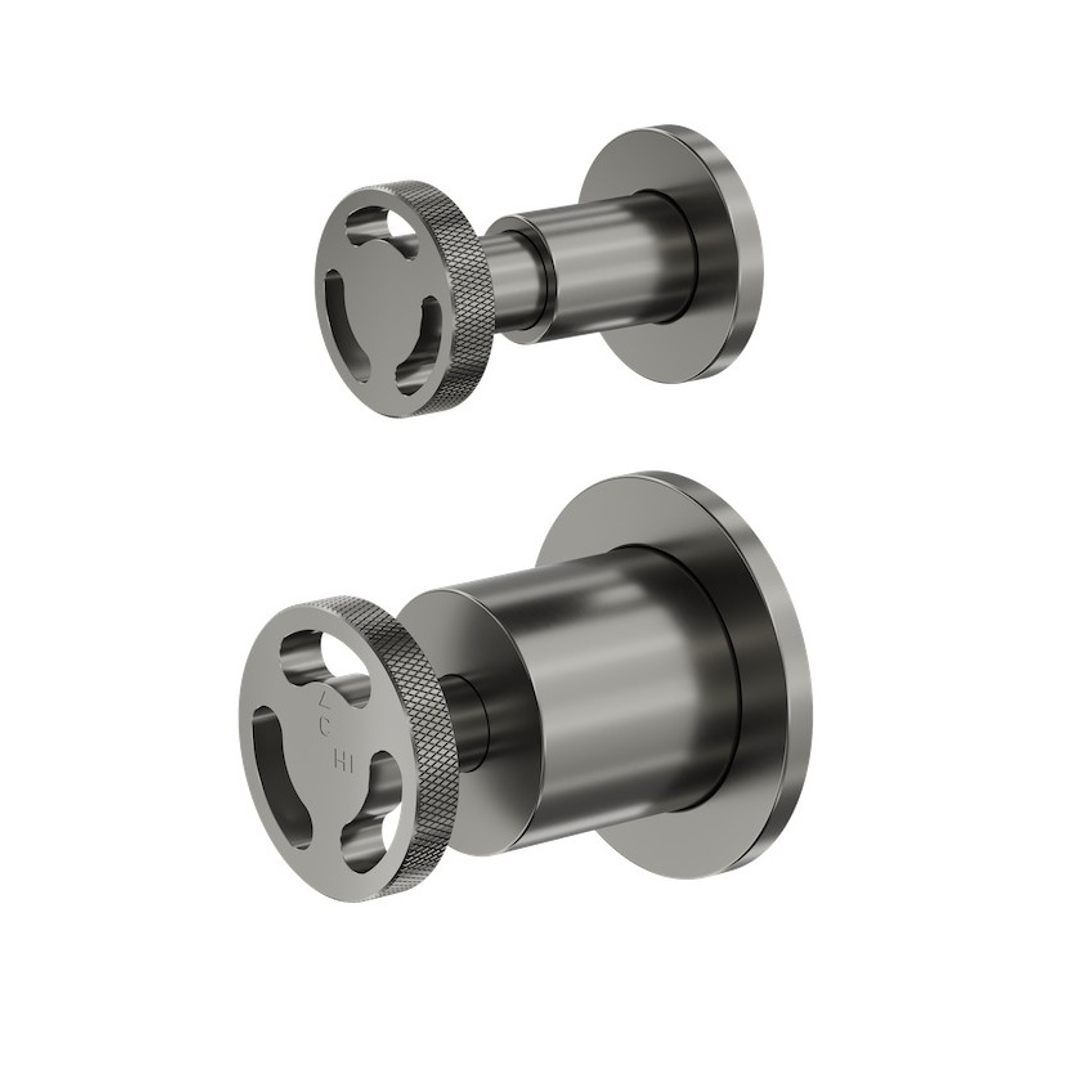 Linsol Dynamik 2-Plates Wall Mixer With Divertor - Gunmetal