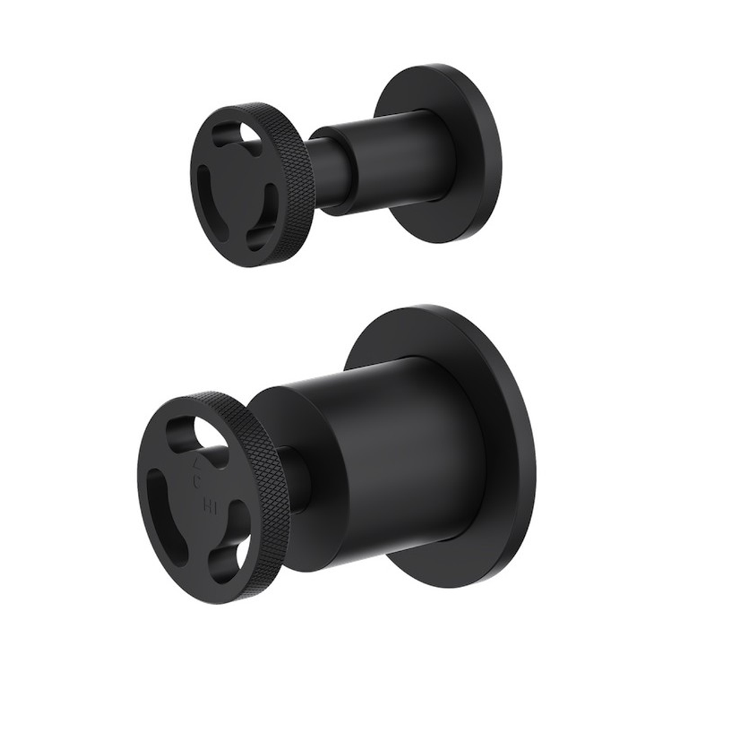 Linsol Dynamik 2-Plates Wall Mixer With Divertor - Matte Black