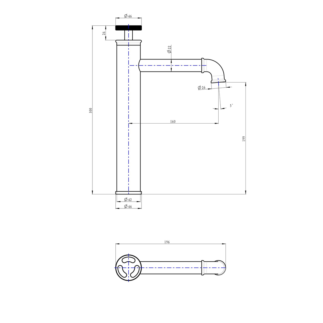 Linsol Dynamik Tall Basin Mixer - Chrome