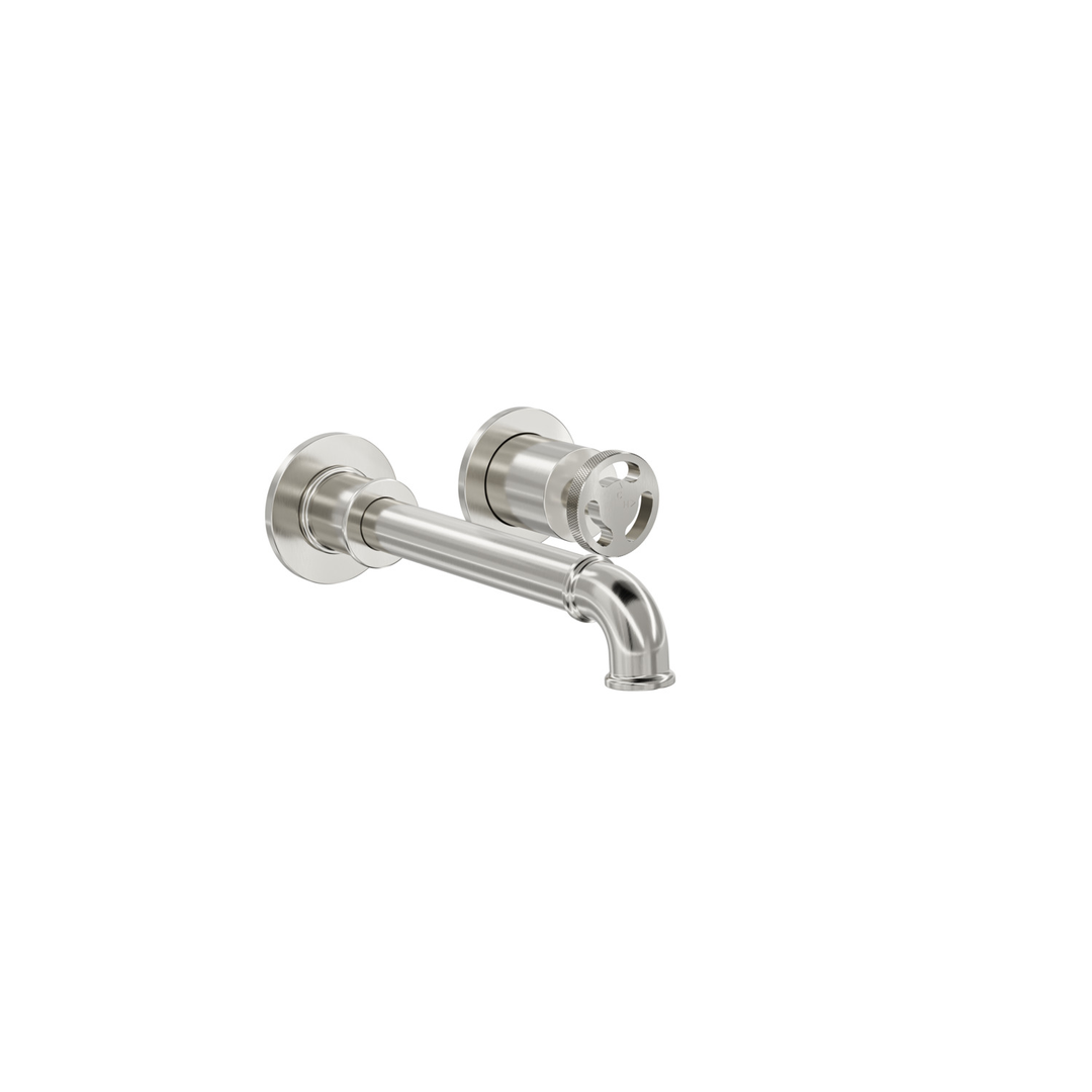 Linsol Dynamik 2-Plates Wall Basin Or Bath Mixer - Brushed Nickel