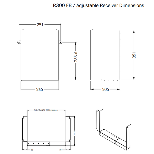 Dam Buster R-200 Rainhead Flatback Rainhead With Adjustable Receiver