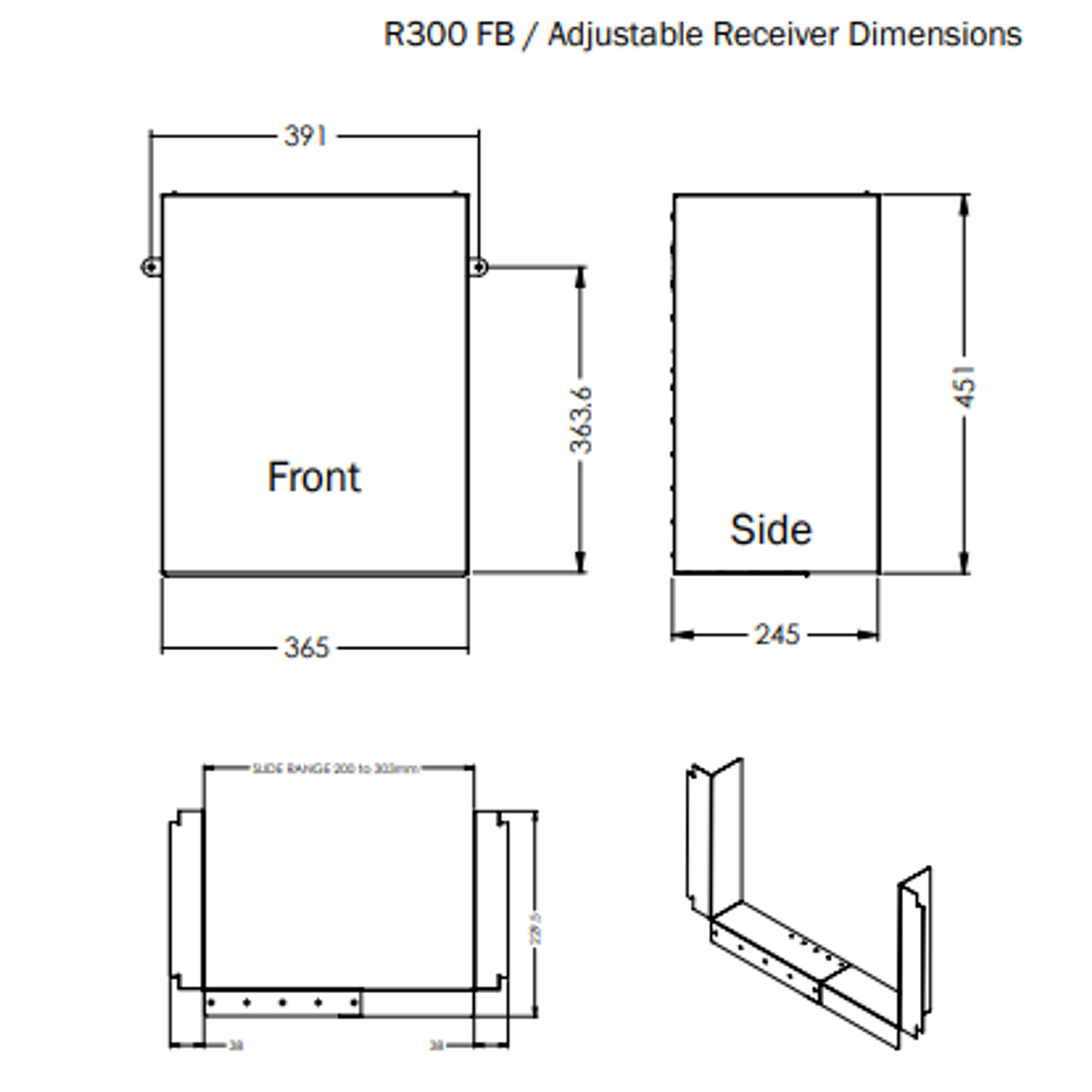 Dam Buster R300 Flatback Rainhead With Adjustable Receiver