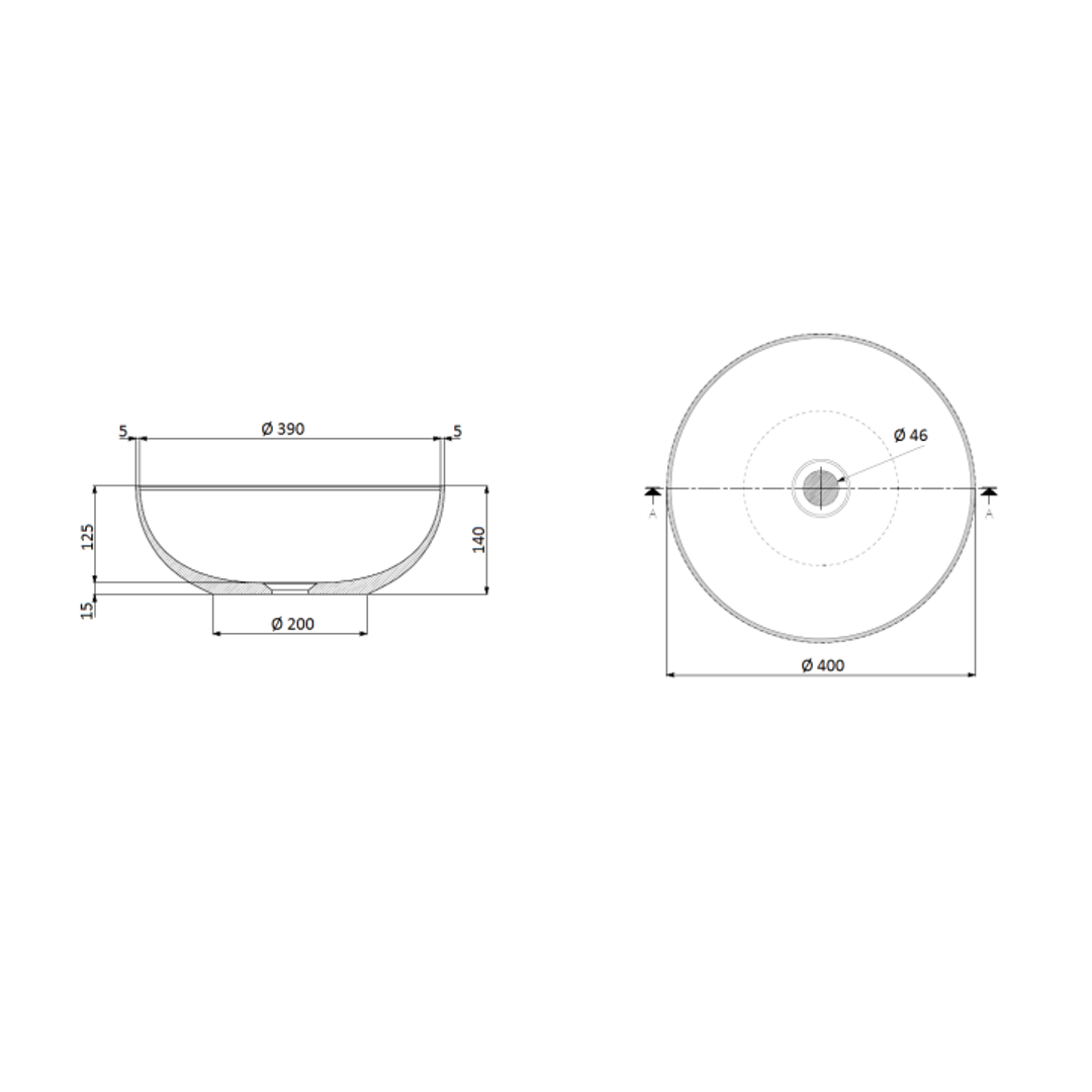 Domus Living Ampolla Above Counter Basin Matte White