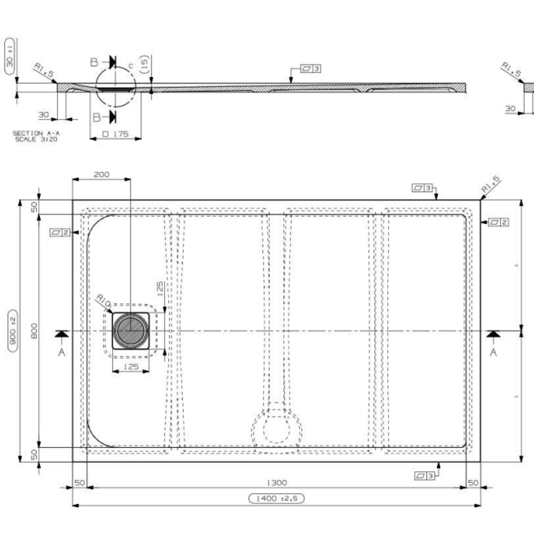 Domus Living Pietra Shower Tray 900mm X 1400mm
