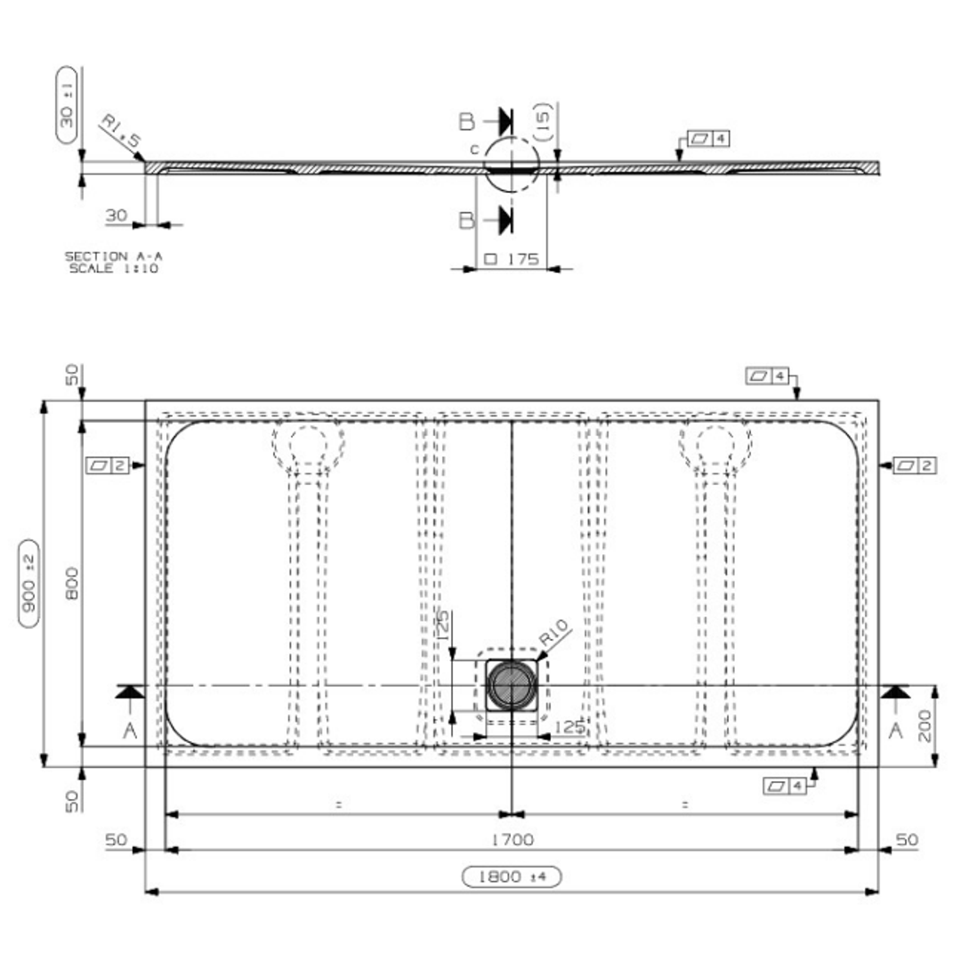 Domus Living Pietra Shower Tray 900mm X 1800mm
