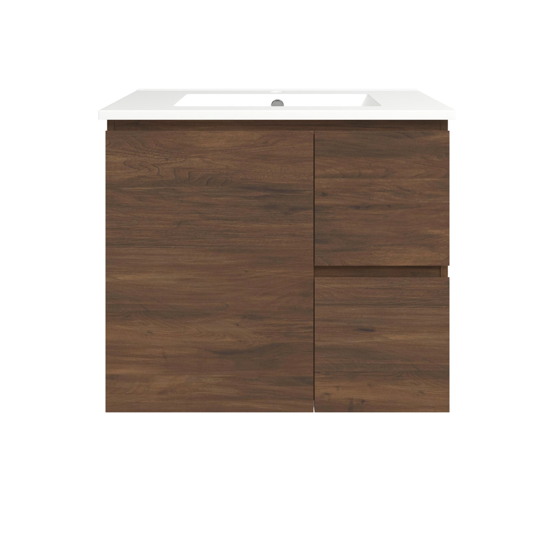 Timberline Elemental 750Mm Fs/Wh Vanity Aged Walnut Centre Bowl Alpha Top