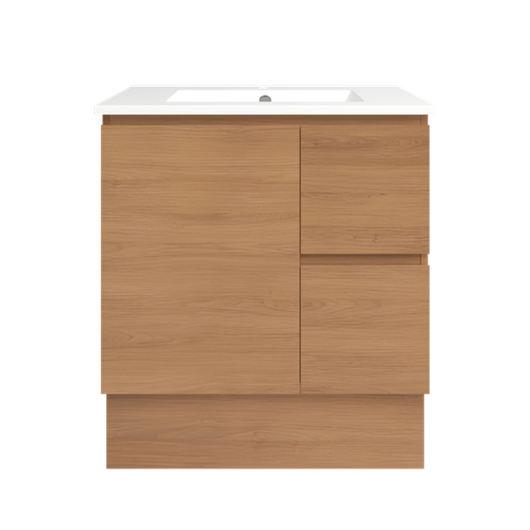 Timberline Elemental 750Mm Floor Standing Vanity Tassie Oak Centre Bowl Alpha Top