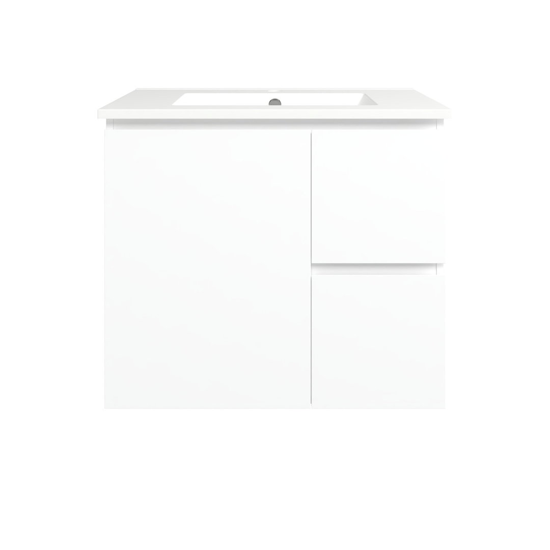 Timberline Elemental 750Mm Fs/Wh Vanity White Ultra Matt Centre Bowl Alpha Top