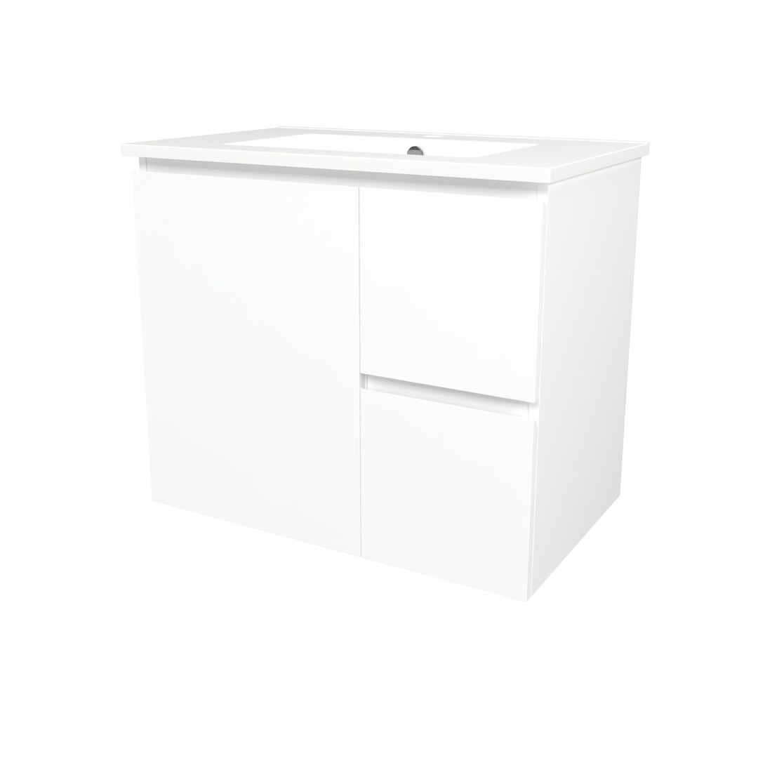 Timberline Elemental 750Mm Fs/Wh Vanity White Ultra Matt Centre Bowl Alpha Top