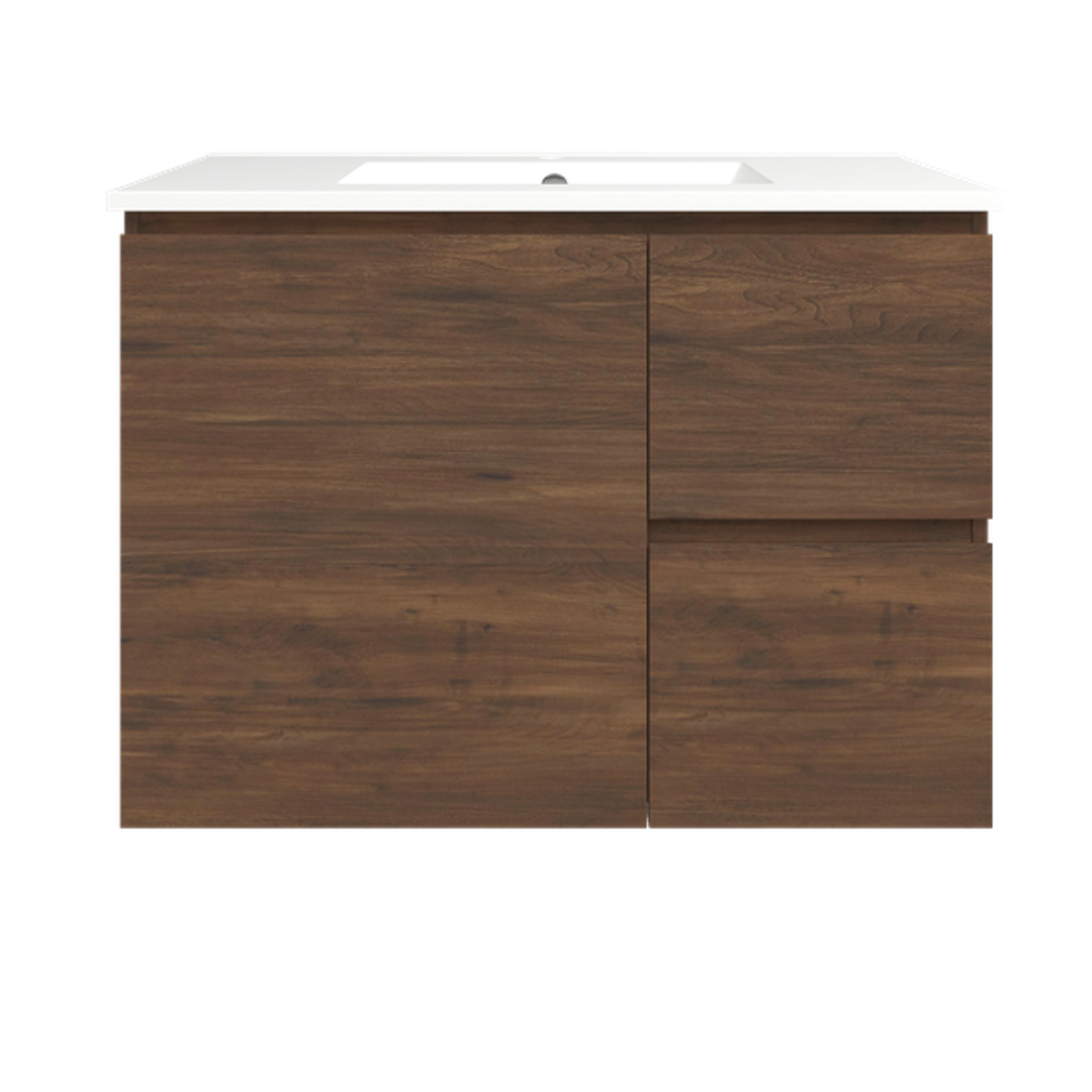Timberline Elemental 900Mm Fs/Wh Vanity Aged Walnut Centre Bowl Alpha Top