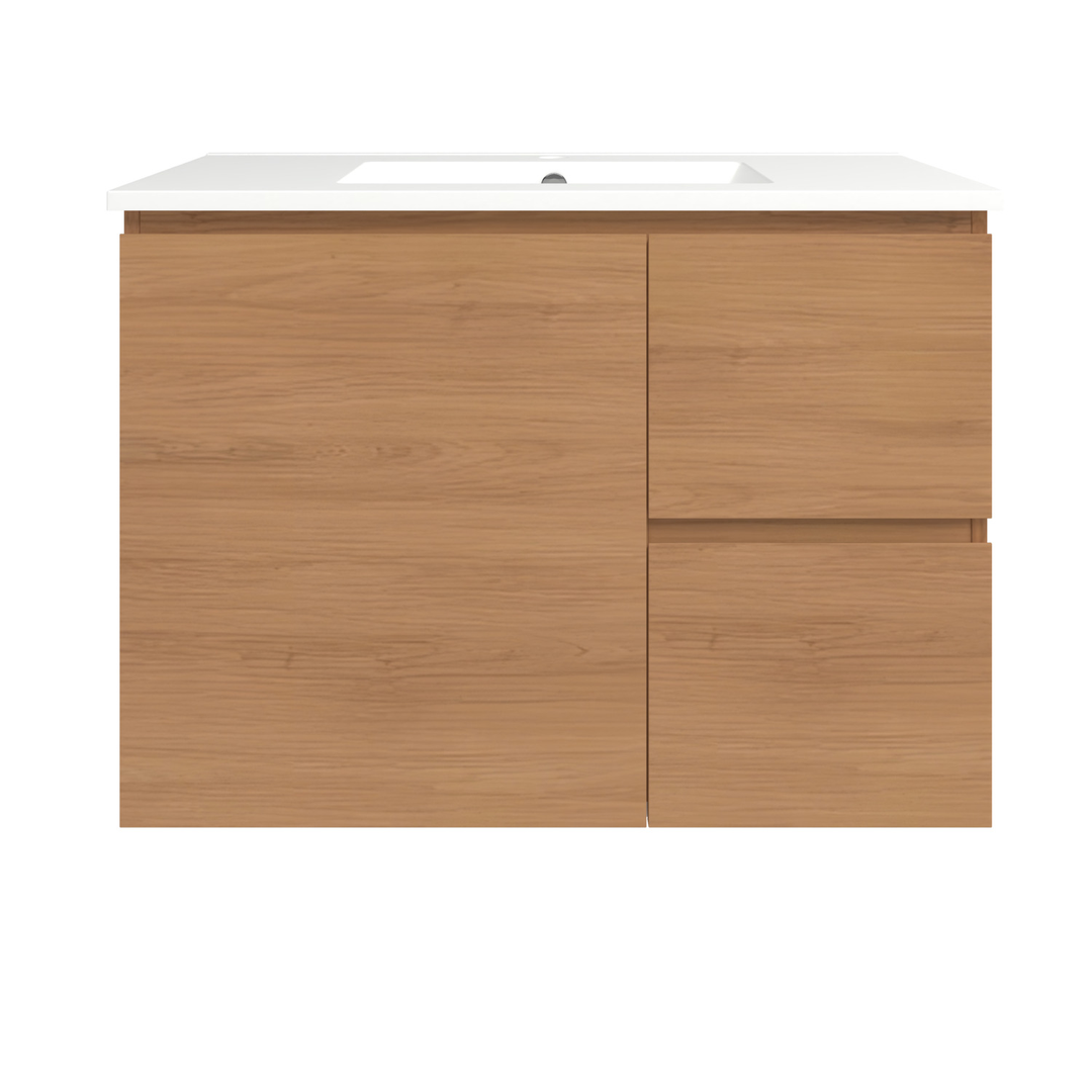 Timberline Elemental 900Mm Fs/Wh Vanity Tassie Oak Centre Bowl Alpha Top