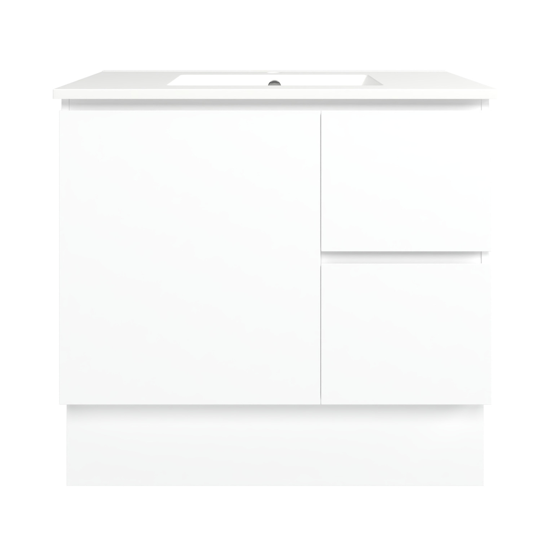 Timberline Elemental 900Mm Fs/Wh Vanity White Ultra Matt Centre Bowl Alpha Top