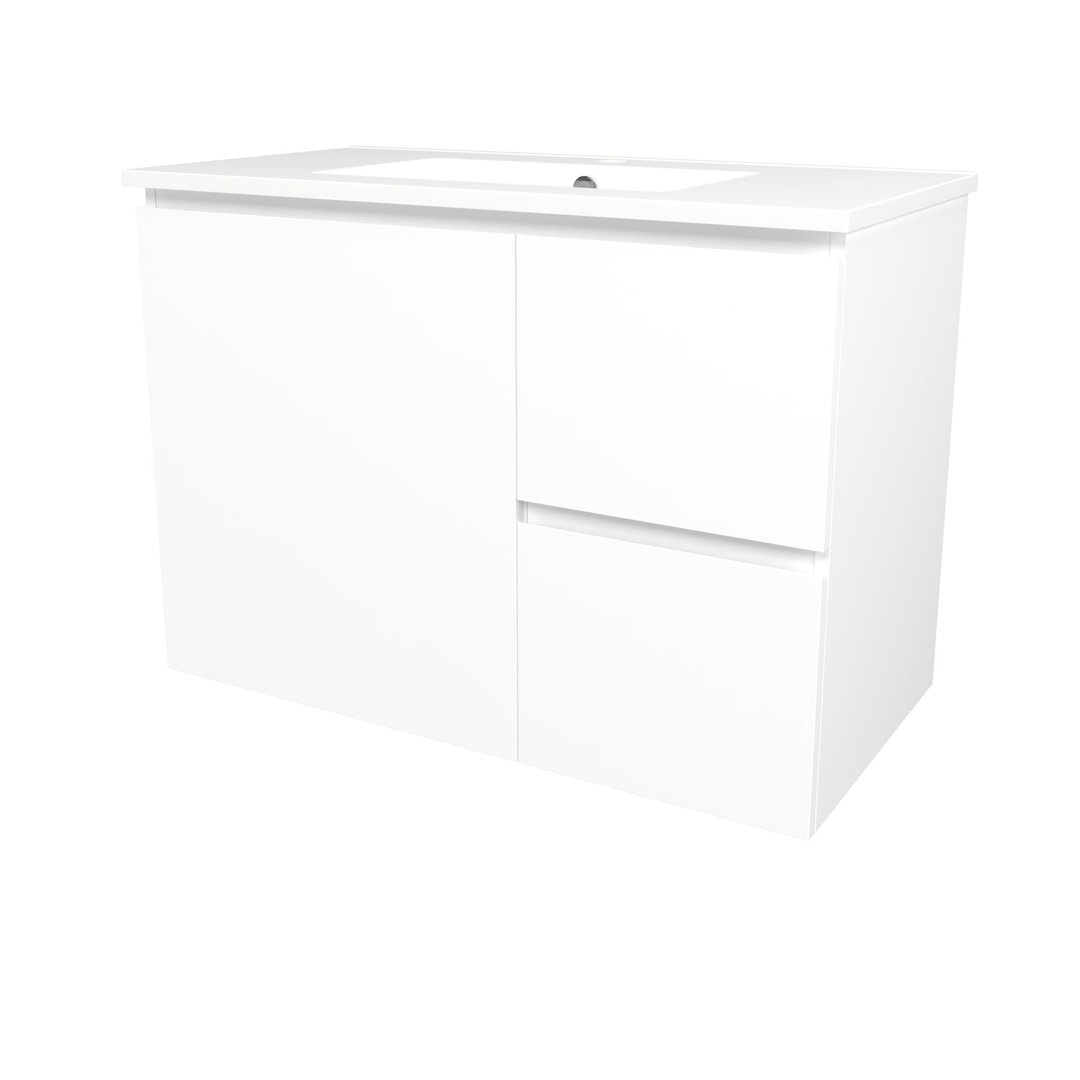 Timberline Elemental 900Mm Fs/Wh Vanity White Ultra Matt Centre Bowl Alpha Top