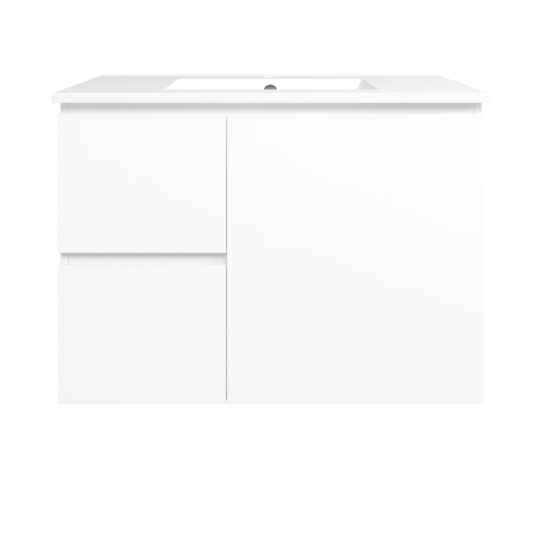 Timberline Elemental Left 900Mm Fs/Wh Vanity White Ultra Matt Centre Bowl Alpha Top