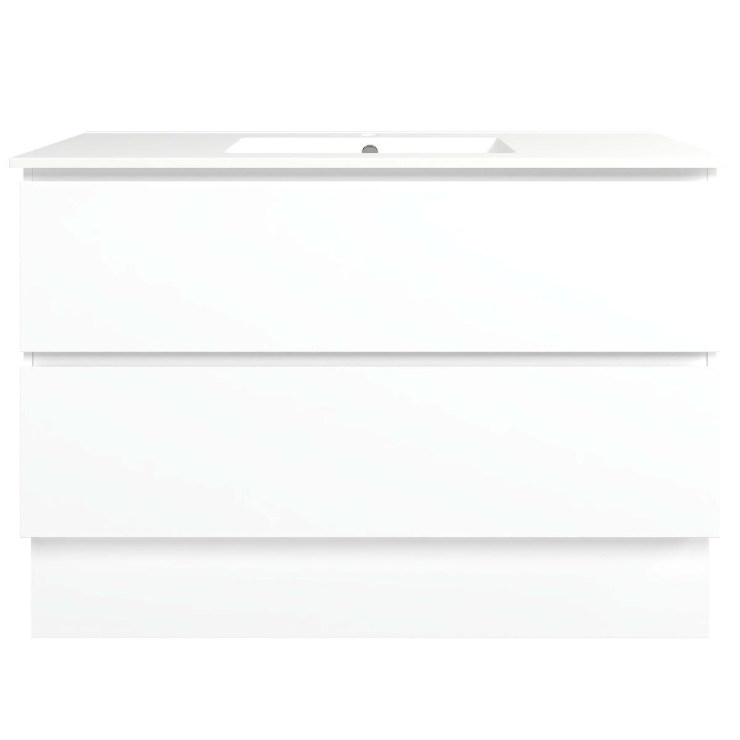 Timberline Elemental Plus 1200Mm Floor Standing Vanity White Ultra Matt Centre Bowl Alpha Top