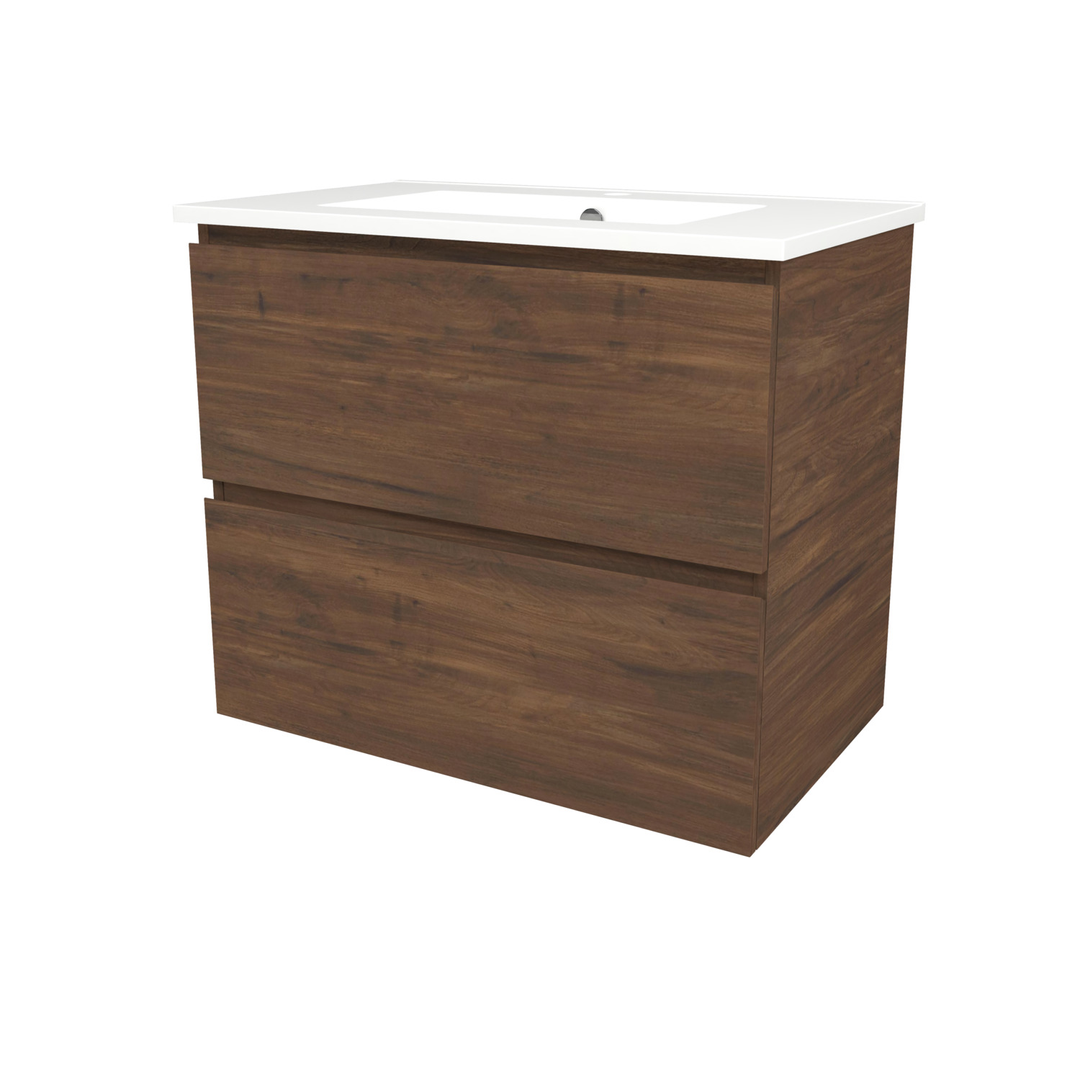 Timberline Elemental Plus 750Mm Fs/Whvanity Aged Walnut Centre Bowl Alpha Top