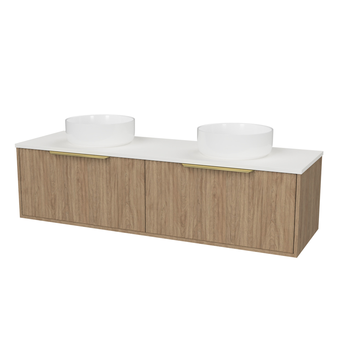 Timberline Elwood Vanity 1500mm Double Wg Basins Silksurface Ac Top Wall Hung