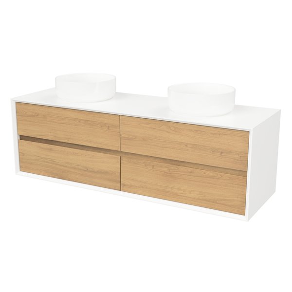 Timberline Embrace Wall Hung Vanity 1500mm Double Bowl