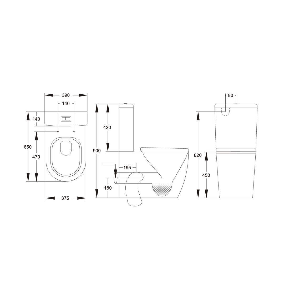 Enhance Vasari Back to Wall Suite Uni Back/Bottom Entry Extra Height Rimless Toilet Suite