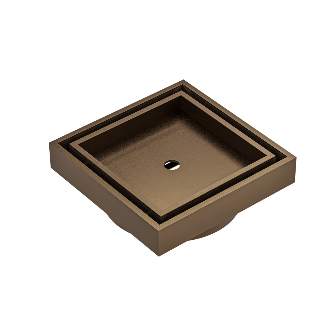 Linsol Ezyflow 110Mm Tile Insert Square Waste Dn89 Aged Bronze