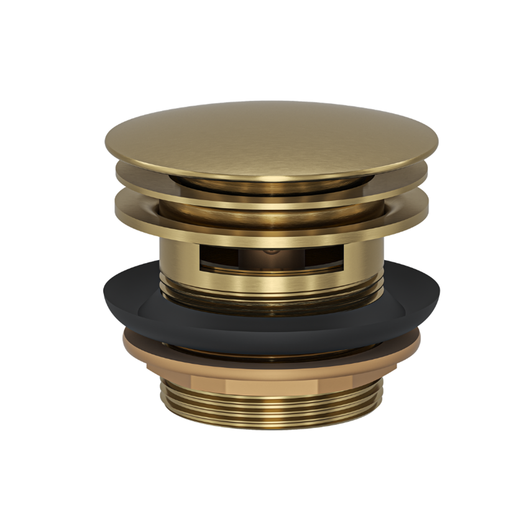 Linsol Ezyflow 40Mm Pop-Up Plug & Waste With Overflow Brushed Brass