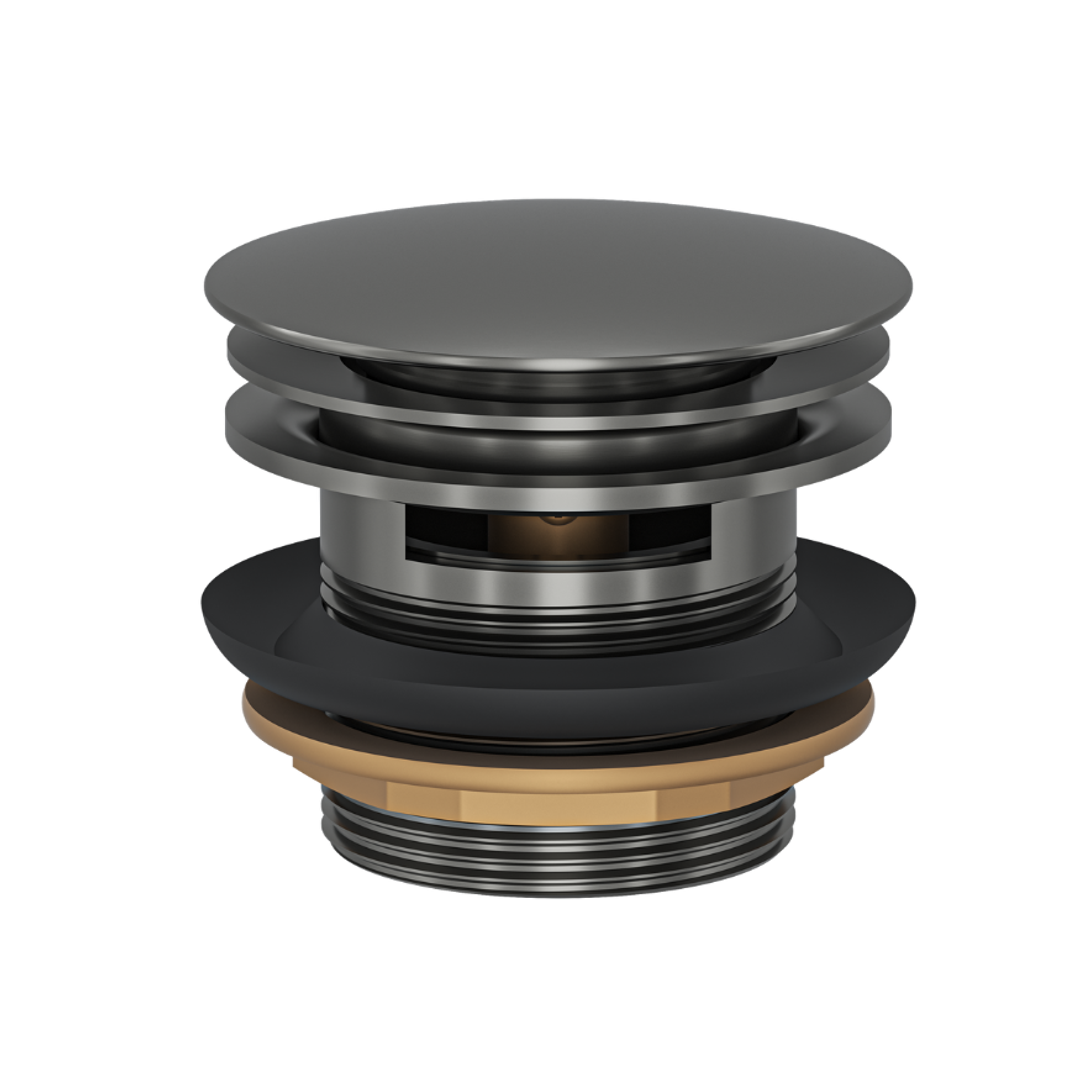Linsol Ezyflow 40Mm Pop-Up Plug & Waste With Overflow Gunmetal