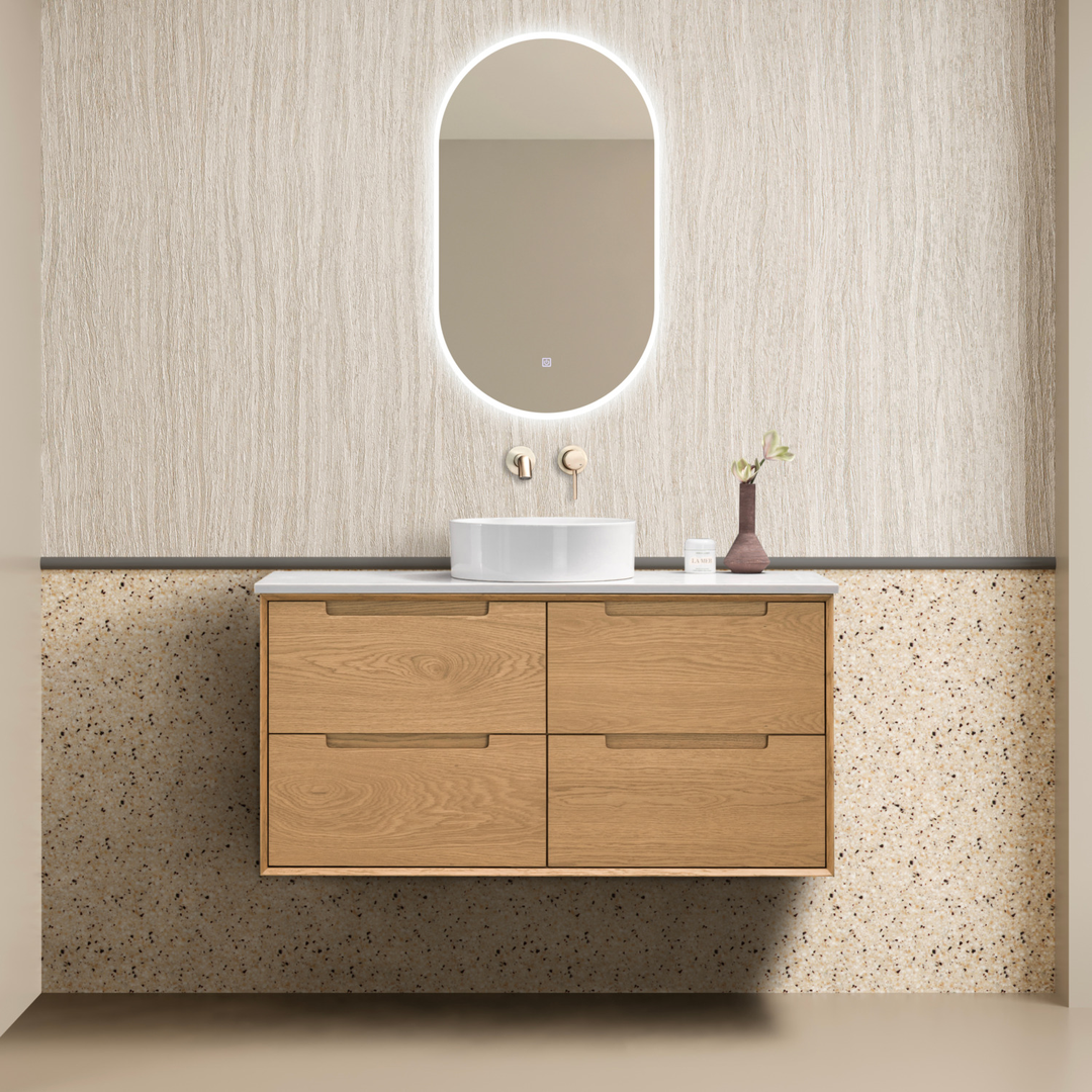Noveen Elwood 1200Mm Wall Hung Vanity Cabinet Only Natural Sierra Oak