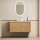 Noveen Elwood 1200Mm Wall Hung Vanity Pristine White Natural Sierra Oak