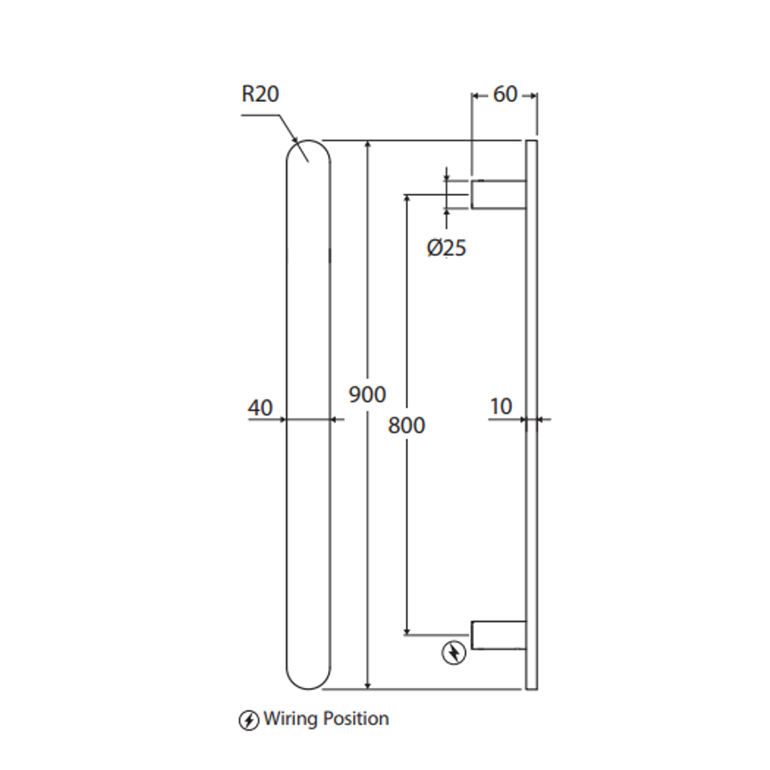 Fienza Empire Slim Vertical Heated Towel Rail 60 X 900Mm Urban Brass