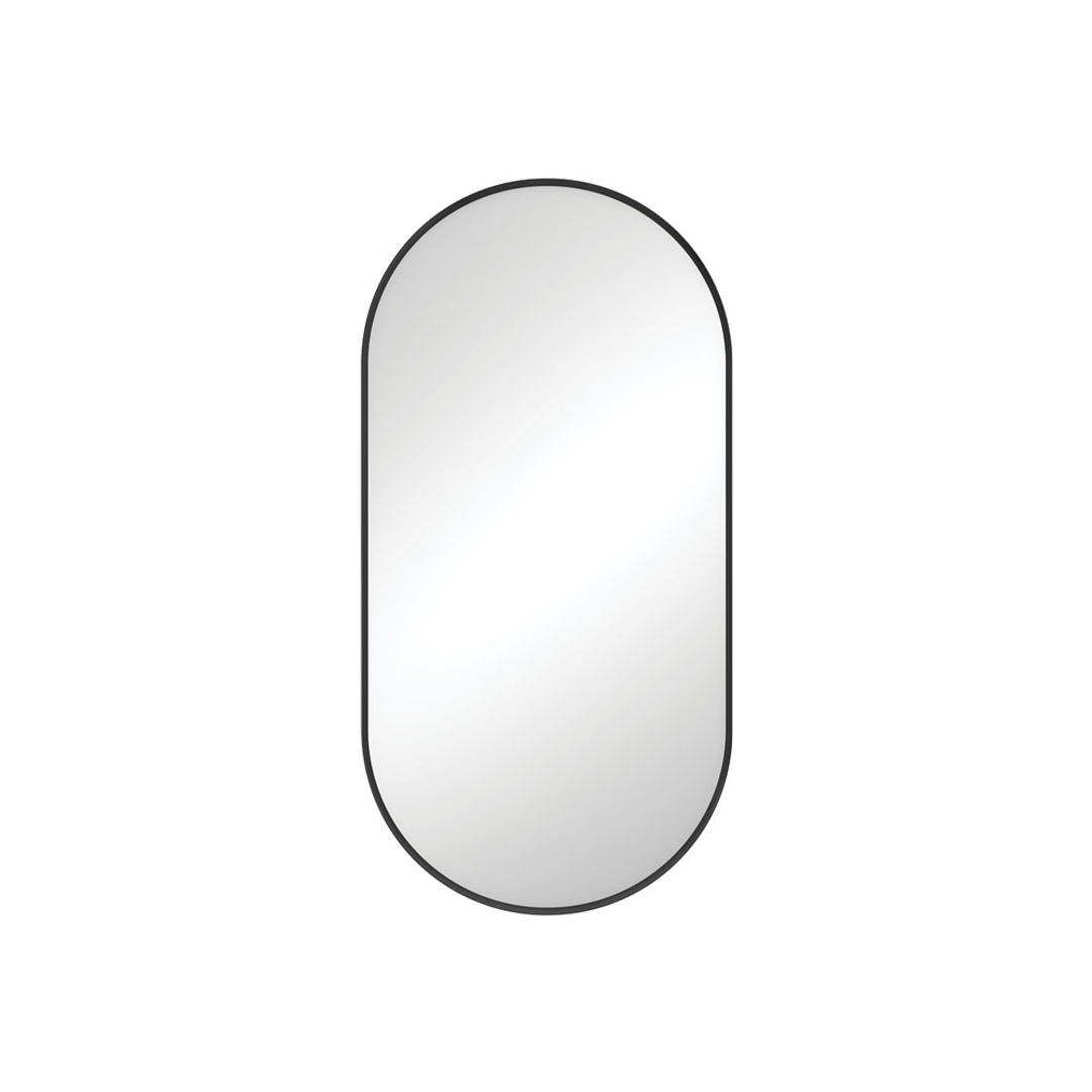 Fienza Empire Pill Shape Framed Mirror 450 X 900Mm Matte Black