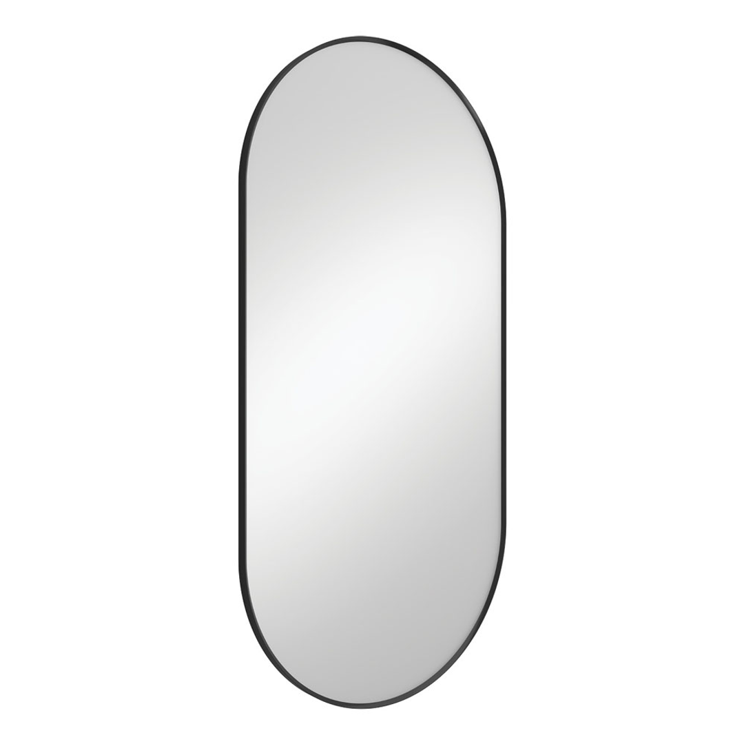 Fienza Empire Matte Black Framed Mirror 600 X 1200