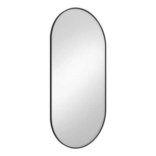 Fienza Empire Matte Black Framed Mirror 600 X 1200
