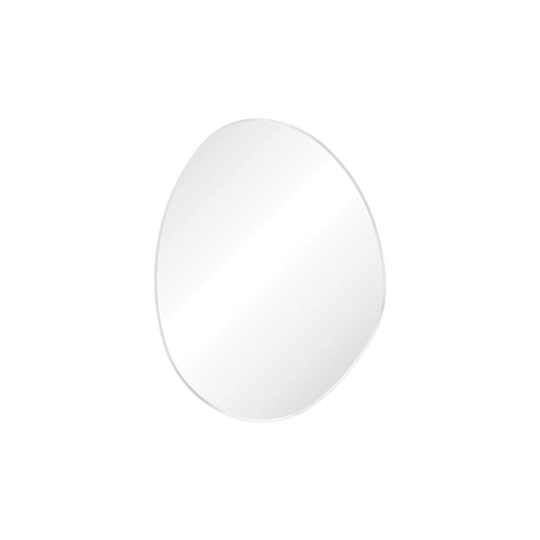 Fienza Pebble Framed Asymmetrical Mirror With Mounting Brackets 700X920mm Matte White