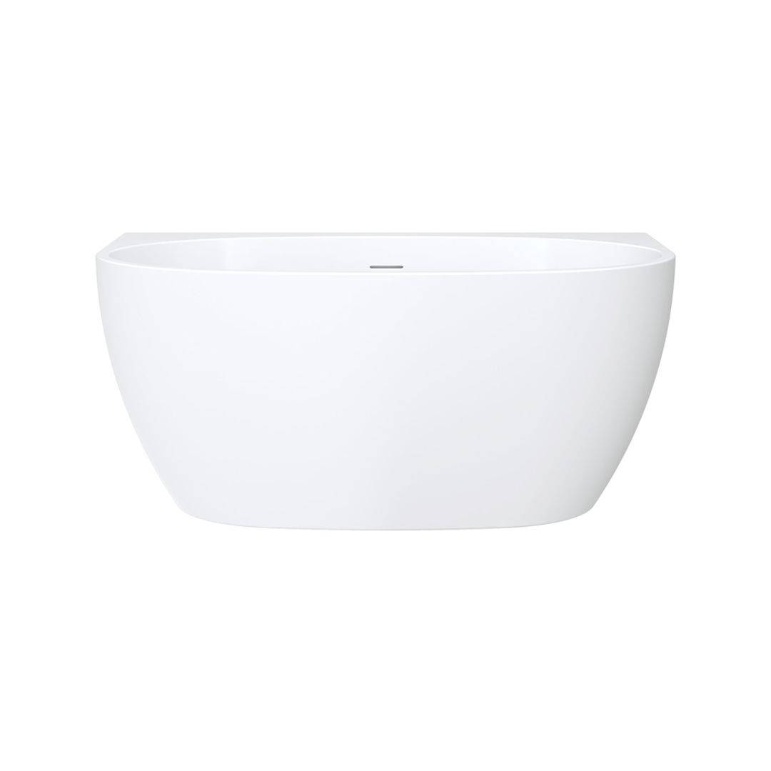 Fienza Keeto 1300Mm Back To Wall Gloss White Acrylic Bath With Overflow