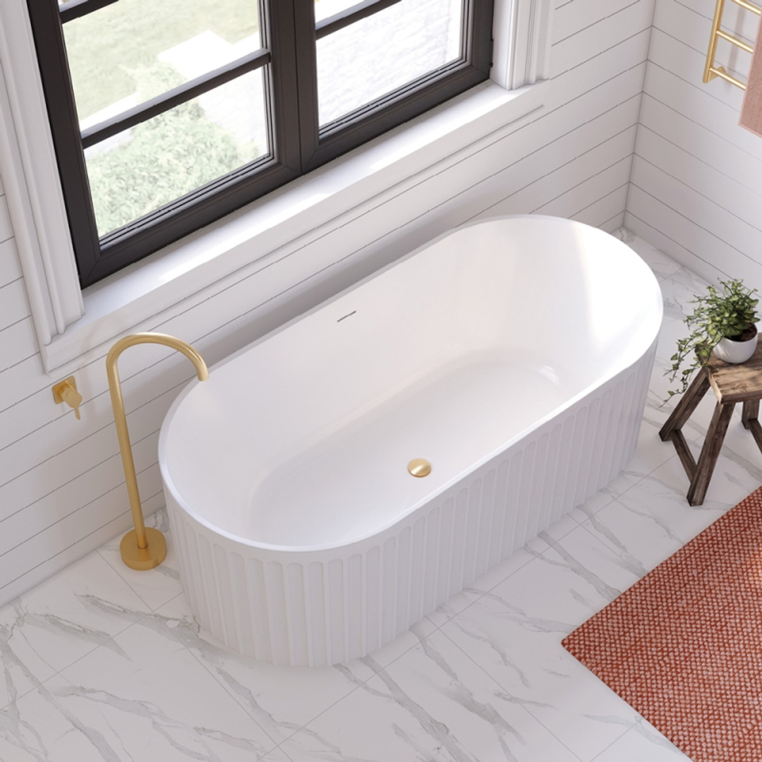 Fienza Eleanor 1700Mm Freestanding Bath Gloss White 1700X800X580Mm Fr711-1700