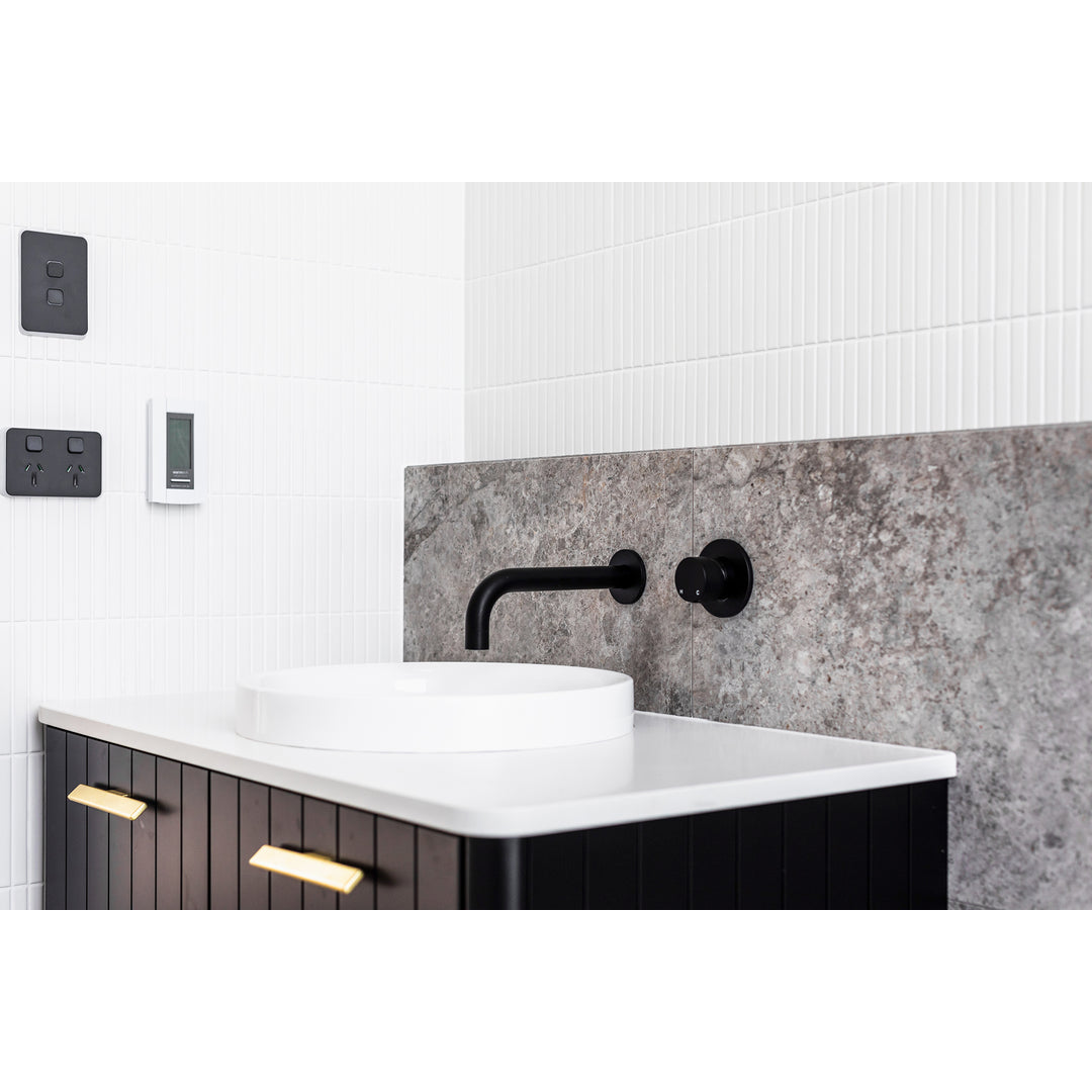 Meir Round Wall Mixer Pinless Handle Finish Kit Matte Black