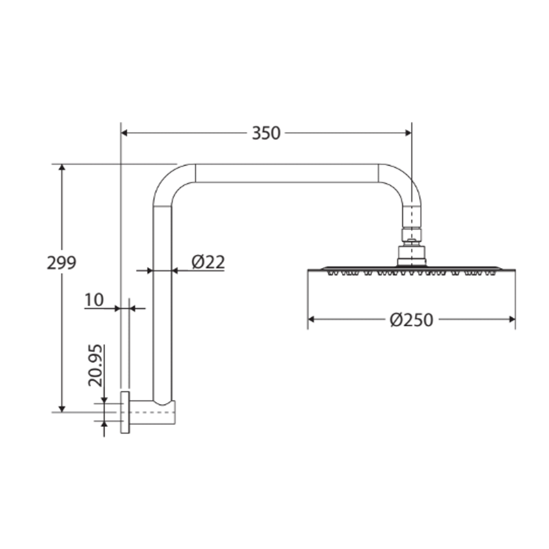 Fienza Kaya Gooseneck Shower Arm Set - Matte White